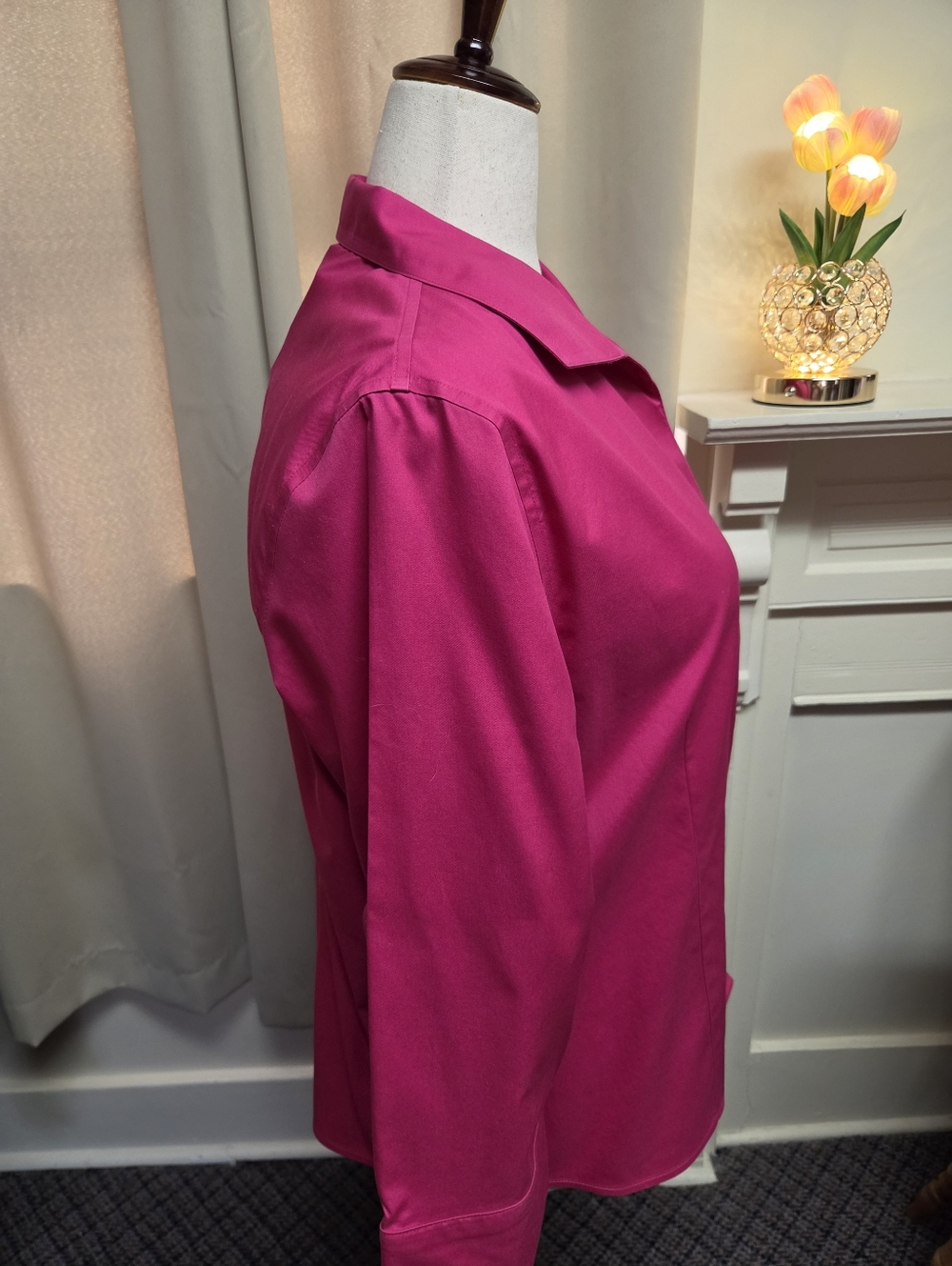 Chico's No Iron Fushia Button Down Shirt Size XL (16-18) - Picture 2 of 8